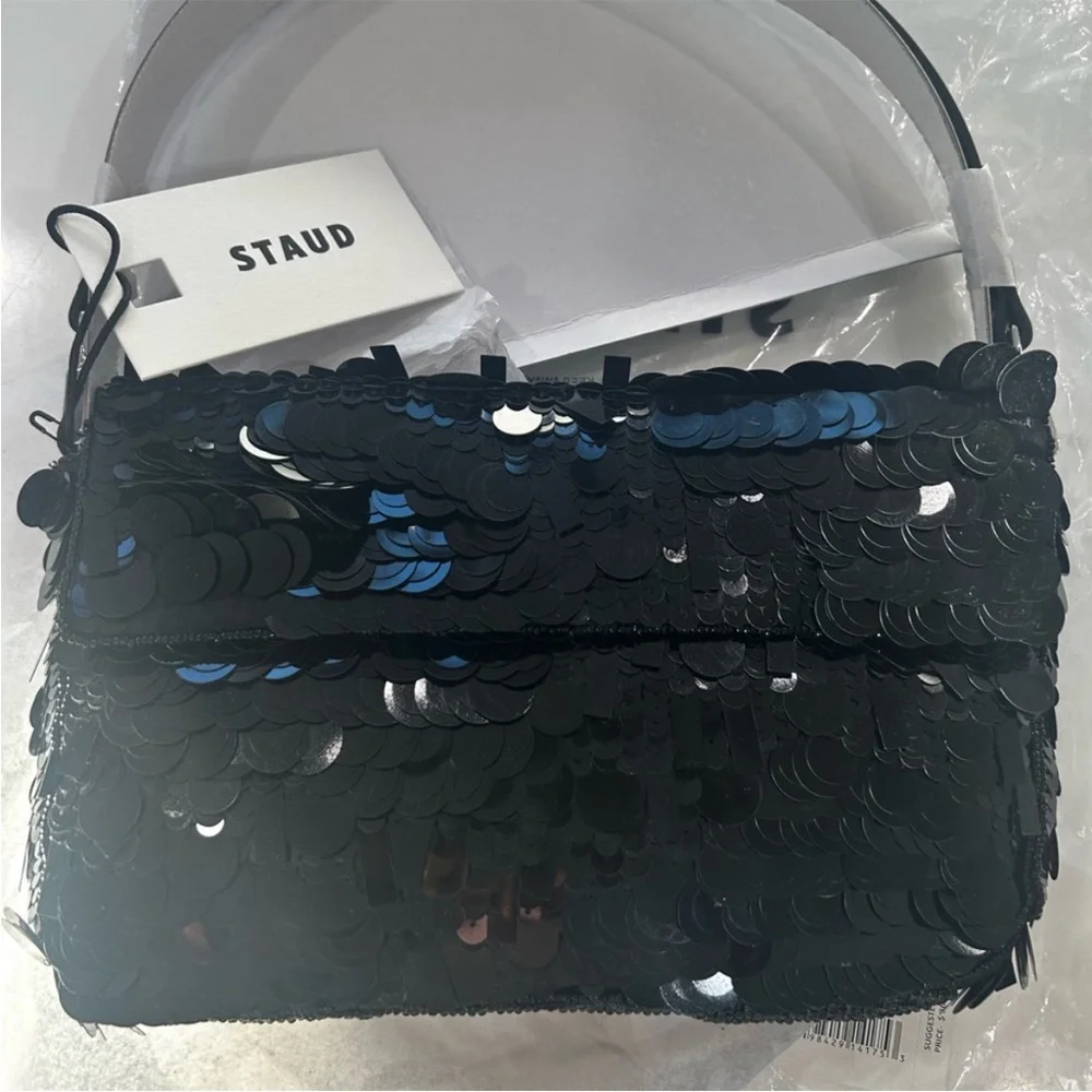 NWT • STAUD Timmy bag in black sequin - Picture 7 of 11